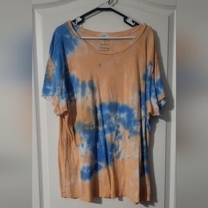 Torrid Blue and Orange Tie-Dye Short Sleeve Tee